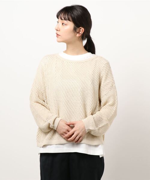 koe(コエ)の「SETメッシュプルオーバー&ロンT(Tシャツ/カットソー・レディース・ベージュ/ミント/アイボリー・FREE)」の2枚目の写真