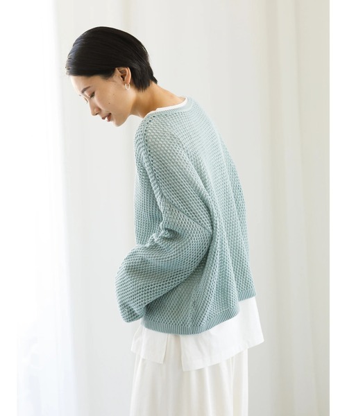 koe(コエ)の「SETメッシュプルオーバー&ロンT(Tシャツ/カットソー・レディース・ベージュ/ミント/アイボリー・FREE)」の5枚目の写真