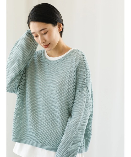 koe(コエ)の「SETメッシュプルオーバー&ロンT(Tシャツ/カットソー・レディース・ベージュ/ミント/アイボリー・FREE)」の6枚目の写真