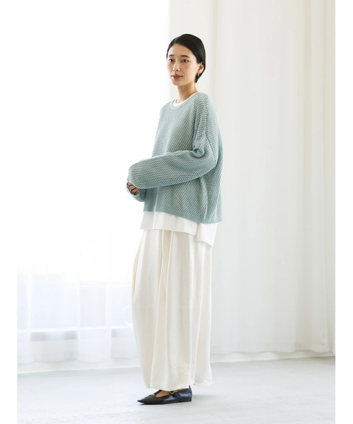 koe(コエ)の「SETメッシュプルオーバー&ロンT(Tシャツ/カットソー・レディース・ベージュ/ミント/アイボリー・FREE)」の7枚目の写真