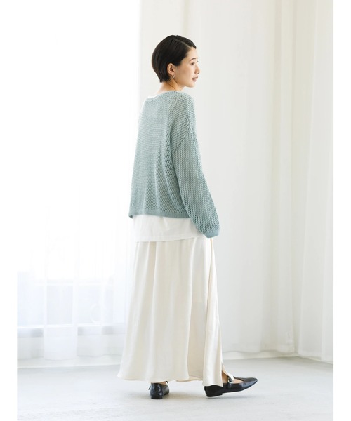 koe(コエ)の「SETメッシュプルオーバー&ロンT(Tシャツ/カットソー・レディース・ベージュ/ミント/アイボリー・FREE)」の8枚目の写真
