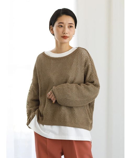 koe(コエ)の「SETメッシュプルオーバー&ロンT(Tシャツ/カットソー・レディース・ベージュ/ミント/アイボリー・FREE)」の11枚目の写真