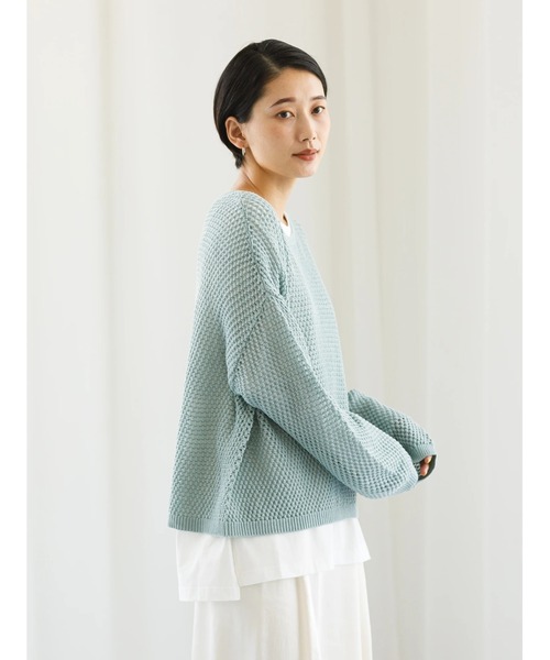 koe(コエ)の「SETメッシュプルオーバー&ロンT(Tシャツ/カットソー・レディース・ベージュ/ミント/アイボリー・FREE)」の4枚目の写真