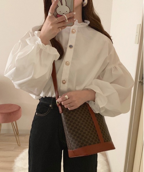 apres jour（アプレジュール）の「イロイロボタンフリルハイネックブラウス【ZOZOTOWN限定アイテム】（シャツ/ブラウス・レディース・アイボリー/ラベンダー/オフホワイト/ブラック・フリー/X-LARGE）」の10枚目の写真