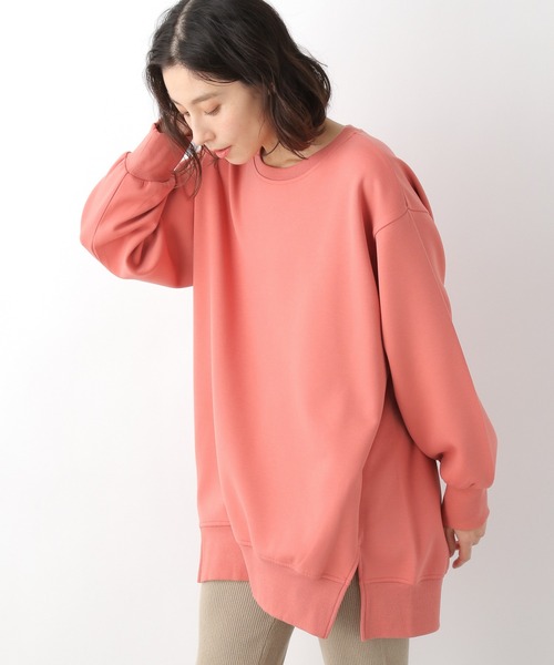 LEPSIM（レプシィム）の「スリットキレイ見えプルオーバー　928765（スウェット・レディース・チャコールグレー/ミント/オレンジ/グレイッシュベージュ・FREE）」の4枚目の写真