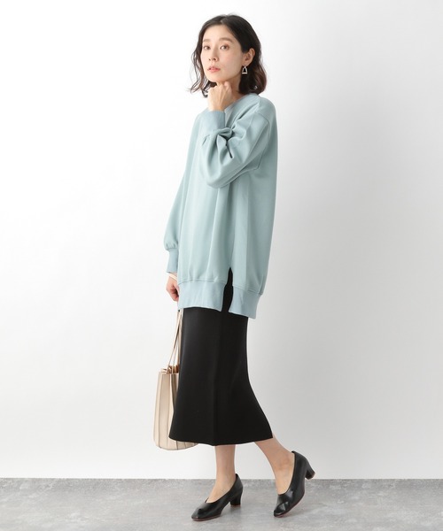 LEPSIM（レプシィム）の「スリットキレイ見えプルオーバー　928765（スウェット・レディース・チャコールグレー/ミント/オレンジ/グレイッシュベージュ・FREE）」の5枚目の写真