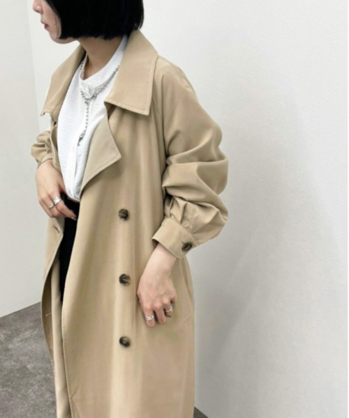 apres jour mignon（アプレジュールミニョン）の「ロングトレンチコート【ZOZOTOWN限定アイテム】（トレンチコート・レディース・ライトベージュ/ベージュ・フリー/X-LARGE）」の7枚目の写真