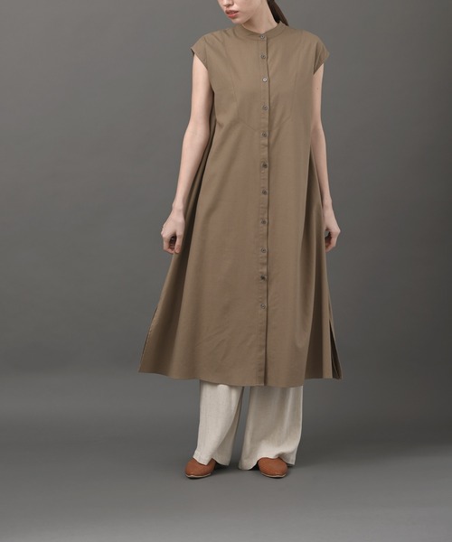 Web限定 ワンピース Pura 麻混フレンチスリーブシャツワンピース ワンピース R P S Pura アールピーエスピューラ のファッション セール