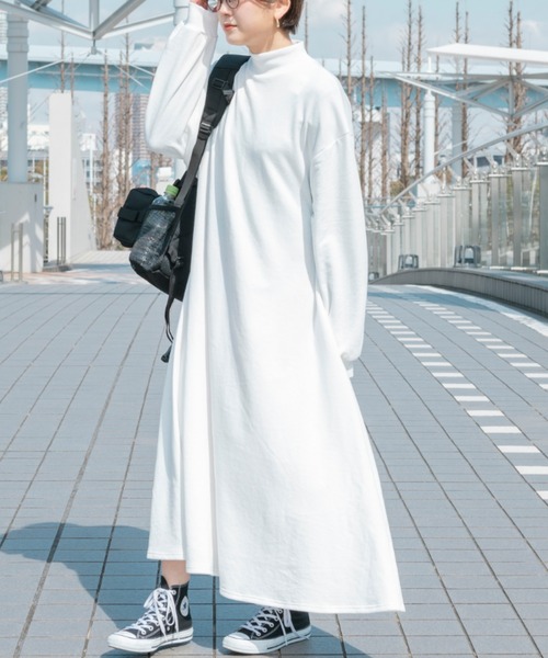 Ambre Neige(アンブルネージュ)の「カットソーボリュームワンピース/【WEB/EC限定商品】(ワンピース・レディース・ブラック/オフホワイト・FREE)」の7枚目の写真