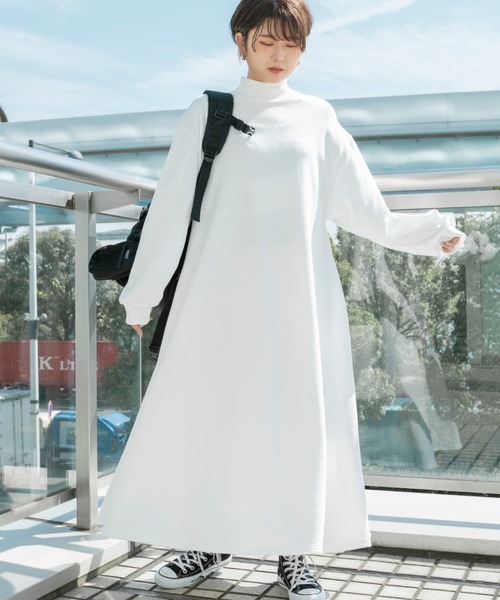 Ambre Neige(アンブルネージュ)の「カットソーボリュームワンピース/【WEB/EC限定商品】(ワンピース・レディース・ブラック/オフホワイト・FREE)」の3枚目の写真