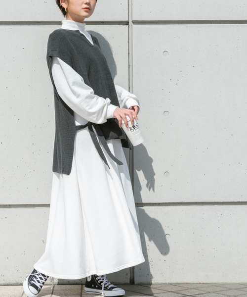 Ambre Neige(アンブルネージュ)の「カットソーボリュームワンピース/【WEB/EC限定商品】(ワンピース・レディース・ブラック/オフホワイト・FREE)」の6枚目の写真