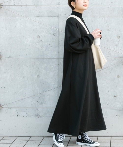 Ambre Neige(アンブルネージュ)の「カットソーボリュームワンピース/【WEB/EC限定商品】(ワンピース・レディース・ブラック/オフホワイト・FREE)」の10枚目の写真