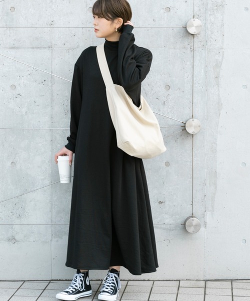 Ambre Neige(アンブルネージュ)の「カットソーボリュームワンピース/【WEB/EC限定商品】(ワンピース・レディース・ブラック/オフホワイト・FREE)」の12枚目の写真