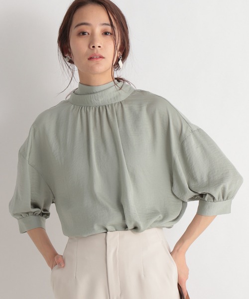 Andemiu（アンデミュウ）の「ヴィンテージサテンブラウス936769（シャツ/ブラウス・レディース・オフホワイト/イエロー/ライトグリーン・FREE）」の4枚目の写真