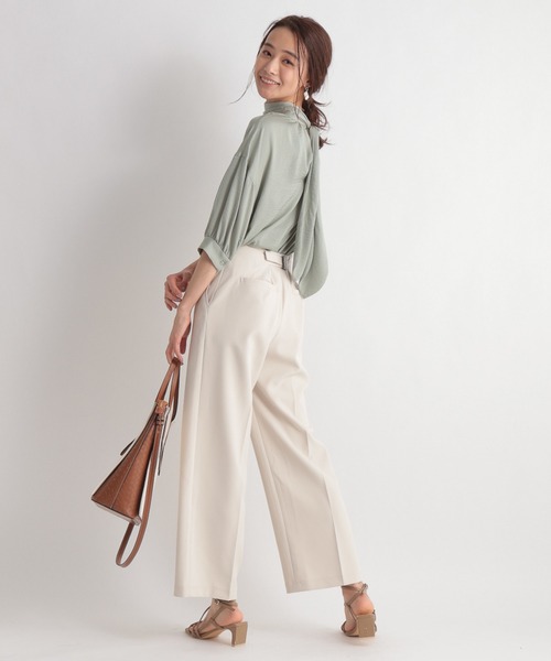 Andemiu（アンデミュウ）の「ヴィンテージサテンブラウス936769（シャツ/ブラウス・レディース・オフホワイト/イエロー/ライトグリーン・FREE）」の8枚目の写真