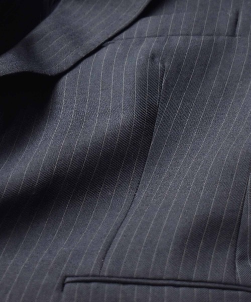 VINTAGE（ヴィンテージ）の「【ヴィンテージ古着】ストライプ柄 テーラードジャケット（テーラードジャケット・メンズ・ネイビー・LARGE）」の8枚目の写真