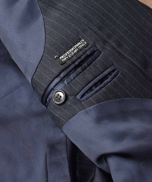 VINTAGE（ヴィンテージ）の「【ヴィンテージ古着】ストライプ柄 テーラードジャケット（テーラードジャケット・メンズ・ネイビー・LARGE）」の5枚目の写真