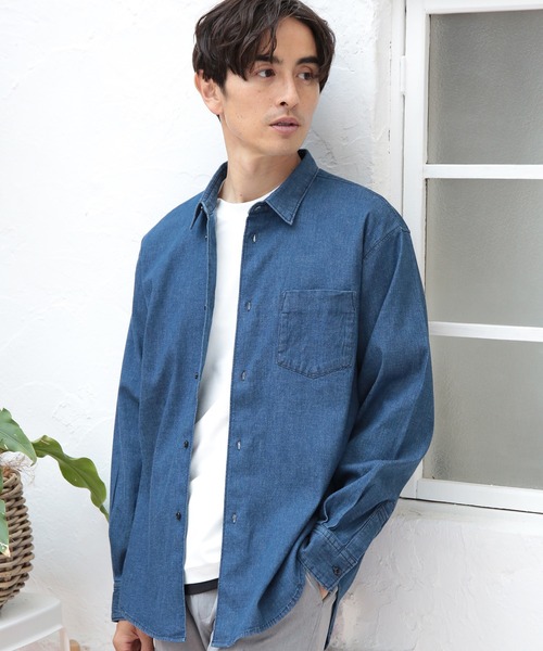 UNION STATION(ユニオンステーション)の「4.5ozストレッチデニムシャツ(シャツ/ブラウス・メンズ・ブルー/ブラック・L/LL/M/S)」の11枚目の写真