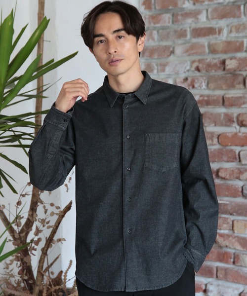 UNION STATION(ユニオンステーション)の「4.5ozストレッチデニムシャツ(シャツ/ブラウス・メンズ・ブルー/ブラック・L/LL/M/S)」の16枚目の写真