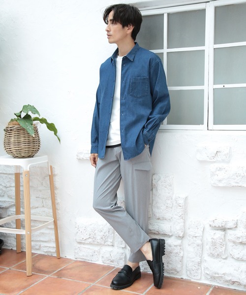 UNION STATION(ユニオンステーション)の「4.5ozストレッチデニムシャツ(シャツ/ブラウス・メンズ・ブルー/ブラック・L/LL/M/S)」の10枚目の写真