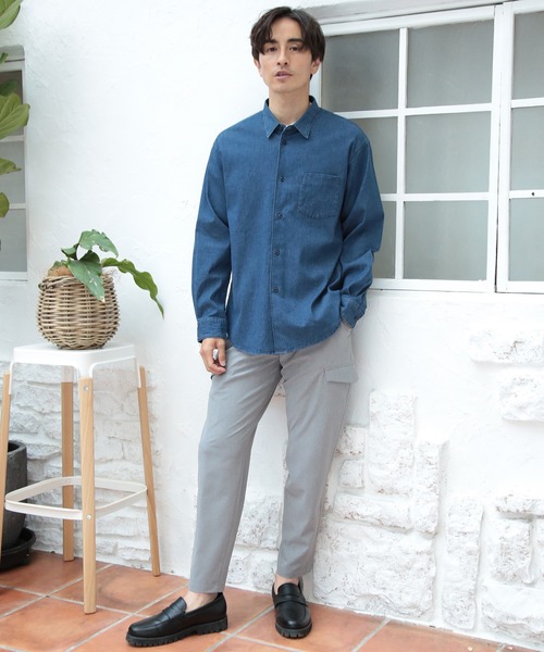 UNION STATION(ユニオンステーション)の「4.5ozストレッチデニムシャツ(シャツ/ブラウス・メンズ・ブルー/ブラック・L/LL/M/S)」の12枚目の写真