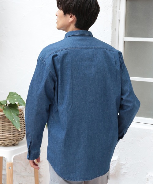 UNION STATION(ユニオンステーション)の「4.5ozストレッチデニムシャツ(シャツ/ブラウス・メンズ・ブルー/ブラック・L/LL/M/S)」の14枚目の写真