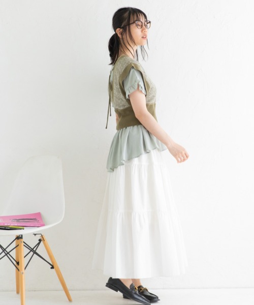 Mysa&Liina（ミーサリーナ）の「カシュクールメランジビスチェ（ベスト・レディース・カーキ/ブルー/ベージュ/キャメル・M）」の17枚目の写真