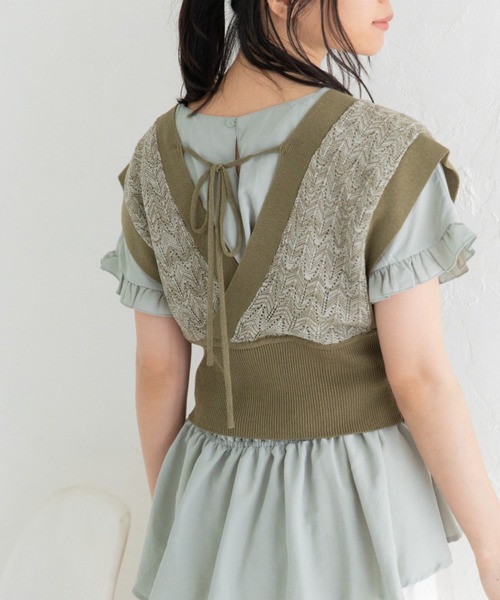 Mysa&Liina（ミーサリーナ）の「カシュクールメランジビスチェ（ベスト・レディース・カーキ/ブルー/ベージュ/キャメル・M）」の22枚目の写真