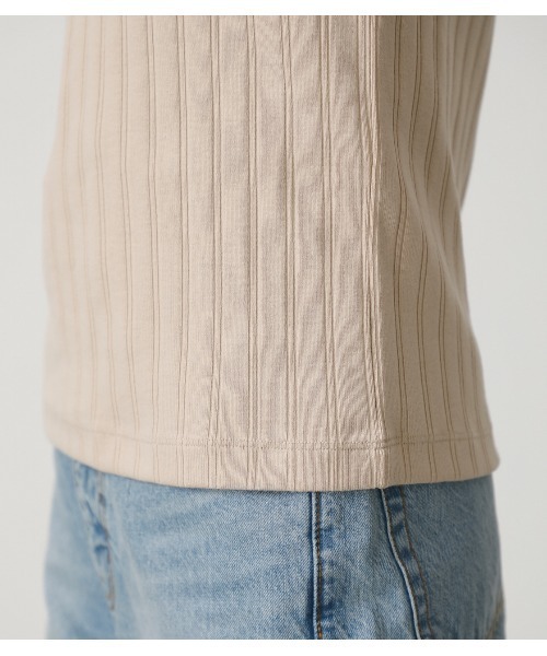 AZUL by moussy(アズールバイマウジー)の「2WAY WIDE RIB TOPS/2WAYワイドリブトップス(Tシャツ/カットソー・レディース・オフホワイト/ベージュ/グリーン/ブラック・MEDIUM/SMALL)」の12枚目の写真