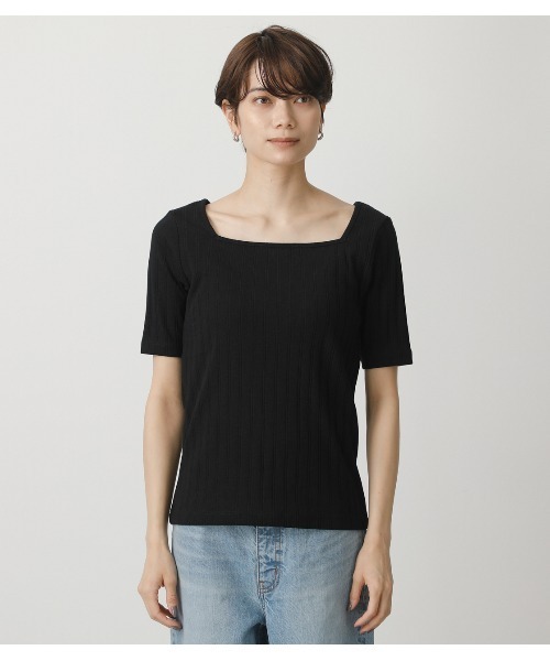 AZUL by moussy(アズールバイマウジー)の「2WAY WIDE RIB TOPS/2WAYワイドリブトップス(Tシャツ/カットソー・レディース・オフホワイト/ベージュ/グリーン/ブラック・MEDIUM/SMALL)」の18枚目の写真