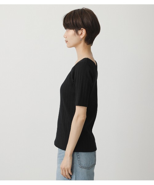 AZUL by moussy(アズールバイマウジー)の「2WAY WIDE RIB TOPS/2WAYワイドリブトップス(Tシャツ/カットソー・レディース・オフホワイト/ベージュ/グリーン/ブラック・MEDIUM/SMALL)」の19枚目の写真
