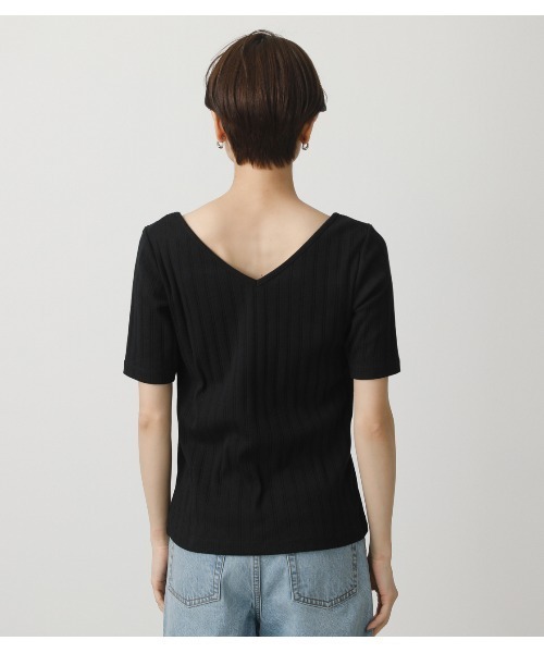 AZUL by moussy(アズールバイマウジー)の「2WAY WIDE RIB TOPS/2WAYワイドリブトップス(Tシャツ/カットソー・レディース・オフホワイト/ベージュ/グリーン/ブラック・MEDIUM/SMALL)」の20枚目の写真