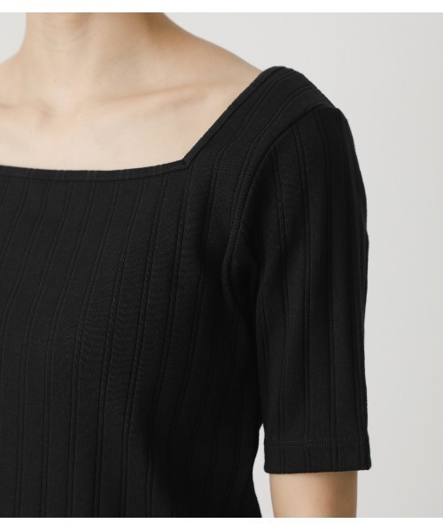 AZUL by moussy(アズールバイマウジー)の「2WAY WIDE RIB TOPS/2WAYワイドリブトップス(Tシャツ/カットソー・レディース・オフホワイト/ベージュ/グリーン/ブラック・MEDIUM/SMALL)」の21枚目の写真