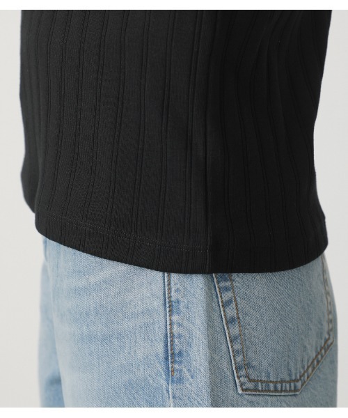 AZUL by moussy(アズールバイマウジー)の「2WAY WIDE RIB TOPS/2WAYワイドリブトップス(Tシャツ/カットソー・レディース・オフホワイト/ベージュ/グリーン/ブラック・MEDIUM/SMALL)」の22枚目の写真