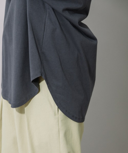 Munich（ミューニック）の「プレミアムコットン　パフスリーブトップス（Tシャツ/カットソー・レディース・ダークグレー/ライトベージュ/キャメル/レッド/ブラック/ホワイト・FREE）」の19枚目の写真