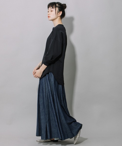 Munich（ミューニック）の「プレミアムコットン　パフスリーブトップス（Tシャツ/カットソー・レディース・ダークグレー/ライトベージュ/キャメル/レッド/ブラック/ホワイト・FREE）」の17枚目の写真