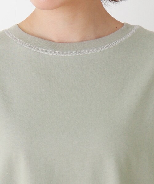 SHOO・LA・RUE（シューラルー）の「◆USAコットン配色ステッチラウンドヘムTシャツ（Tシャツ/カットソー・レディース・ナチュラル/ライトグリーン/チャコールグレー/ライトオレンジ系・03/02/04）」の8枚目の写真