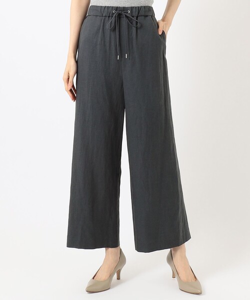 J.PRESS Ladies(J.プレス レディス)の「【洗える】コットン 麻フィブリルツイル ワイドパンツ(その他パンツ・レディース・ベージュ系/カーキ系/ネイビー系・S/XS/XXS)」の1枚目の写真