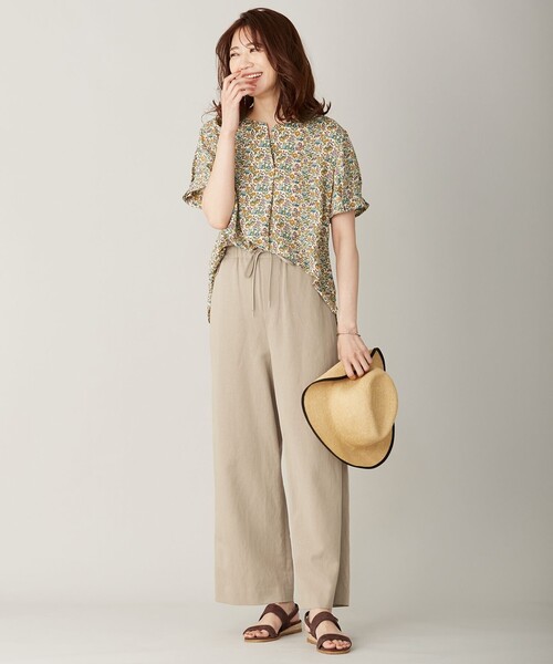 J.PRESS Ladies(J.プレス レディス)の「【洗える】コットン 麻フィブリルツイル ワイドパンツ(その他パンツ・レディース・ベージュ系/カーキ系/ネイビー系・S/XS/XXS)」の14枚目の写真