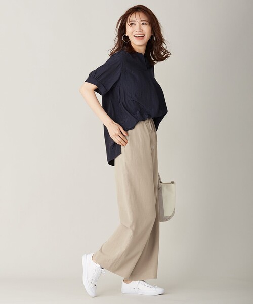 J.PRESS Ladies(J.プレス レディス)の「【洗える】コットン 麻フィブリルツイル ワイドパンツ(その他パンツ・レディース・ベージュ系/カーキ系/ネイビー系・S/XS/XXS)」の16枚目の写真