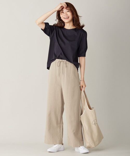 J.PRESS Ladies(J.プレス レディス)の「【洗える】コットン 麻フィブリルツイル ワイドパンツ(その他パンツ・レディース・ベージュ系/カーキ系/ネイビー系・S/XS/XXS)」の17枚目の写真