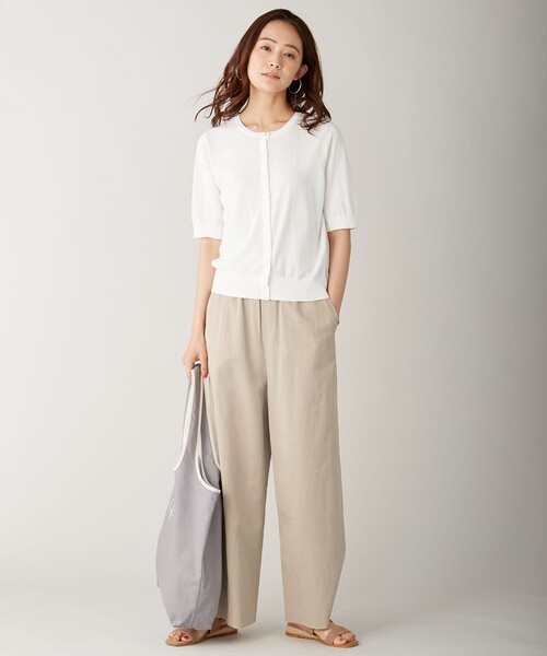 J.PRESS Ladies(J.プレス レディス)の「【洗える】コットン 麻フィブリルツイル ワイドパンツ(その他パンツ・レディース・ベージュ系/カーキ系/ネイビー系・S/XS/XXS)」の19枚目の写真