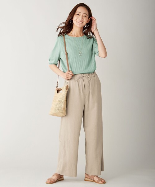 J.PRESS Ladies(J.プレス レディス)の「【洗える】コットン 麻フィブリルツイル ワイドパンツ(その他パンツ・レディース・ベージュ系/カーキ系/ネイビー系・S/XS/XXS)」の20枚目の写真