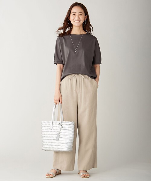 J.PRESS Ladies(J.プレス レディス)の「【洗える】コットン 麻フィブリルツイル ワイドパンツ(その他パンツ・レディース・ベージュ系/カーキ系/ネイビー系・S/XS/XXS)」の21枚目の写真