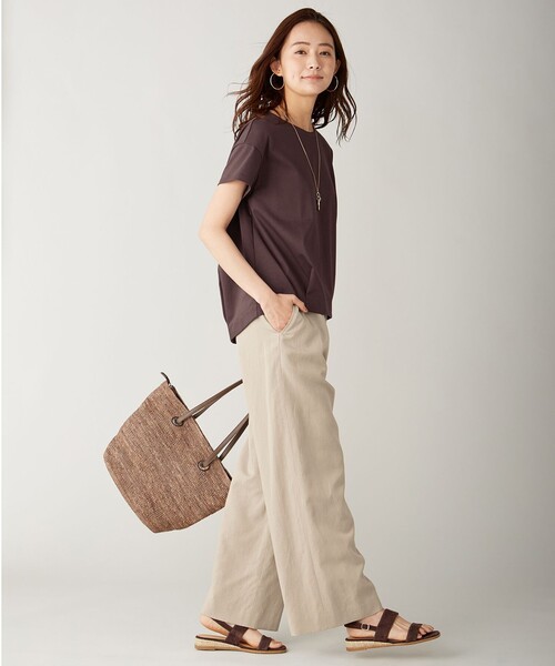 J.PRESS Ladies(J.プレス レディス)の「【洗える】コットン 麻フィブリルツイル ワイドパンツ(その他パンツ・レディース・ベージュ系/カーキ系/ネイビー系・S/XS/XXS)」の22枚目の写真