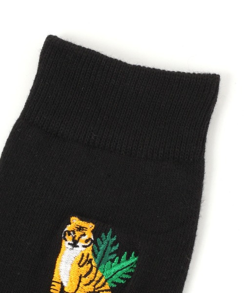WIGGLE WIGGLE(ウィグルウィグル)の「WIGGLE WIGGLE/刺繍SOCKS タイガー 2951353(ソックス/靴下・レディース・ブラック・0)」の5枚目の写真