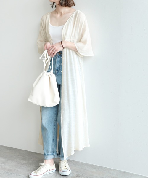 ワンピーススラブガーゼ ギャザーガウンワンピース ワンピース Reca レカ のファッション