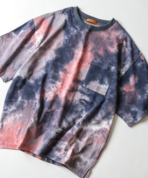 JOURNAL STANDARD（ジャーナルスタンダード）の「【WEB限定】タイダイ ビッグシルエット ポケットTシャツ（Tシャツ/カットソー・メンズ・ネイビー/ブラック/カーキ/ホワイト/サックスブルー・LARGE/X-LARGE/MEDIUM）」の4枚目の写真