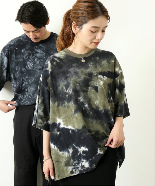 JOURNAL STANDARD（ジャーナルスタンダード）の「【WEB限定】タイダイ ビッグシルエット ポケットTシャツ（Tシャツ/カットソー・メンズ・ネイビー/ブラック/カーキ/ホワイト/サックスブルー・LARGE/X-LARGE/MEDIUM）」の3枚目の写真