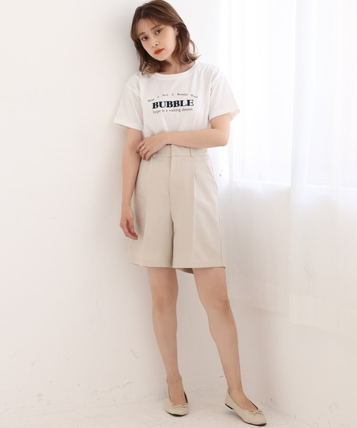 one after another NICE CLAUP(ワンアフターアナザーナイスクラップ)の「ベーシックハーフパンツ(その他パンツ・レディース・アイボリー/ブラック・FREE)」の9枚目の写真